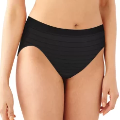 Bali® Comfort Revolution Seamless Microfiber Hi-Cut Brief 303J -Bali Underwear Discount Store 1035432 Black Stripe