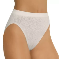 Bali® Comfort Revolution Seamless Microfiber Hi-Cut Brief 303J -Bali Underwear Discount Store 1035432 Damask Light Beige