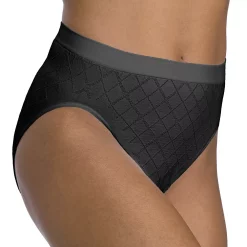 Bali® Comfort Revolution Seamless Microfiber Hi-Cut Brief 303J -Bali Underwear Discount Store 1035432 Diamond Black