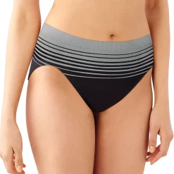 Bali® Comfort Revolution Seamless Microfiber Hi-Cut Brief 303J -Bali Underwear Discount Store 1035432 Excalibur Black Stripe