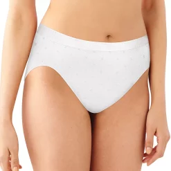 Bali® Comfort Revolution Seamless Microfiber Hi-Cut Brief 303J -Bali Underwear Discount Store 1035432 White Dot