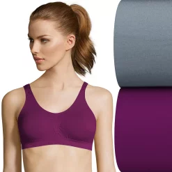 Bali® Comfort Revolution 2-pk. Seamless Microfiber Crop Top Set X1J3 -Bali Underwear Discount Store 1728773 Granite Blue Asst