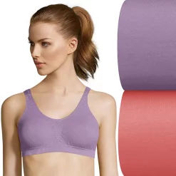 Bali® Comfort Revolution 2-pk. Seamless Microfiber Crop Top Set X1J3 -Bali Underwear Discount Store 1728773 Purple Shade Mauve G