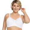 Bali® Flower Full-Figure Underwire Bra 0180 -Bali Underwear Discount Store 228378 White
