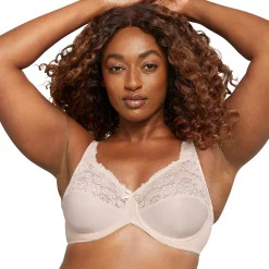 Lilyette® by Bali® Comfort Lace Full-Figure Minimizer Bra 428 -Bali Underwear Discount Store 23605 Paris Nude