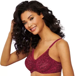Bali® Lace 'n Smooth Comfort-U Back Full-Figure Bra 3432 -Bali Underwear Discount Store 258494 Armature Red And Black