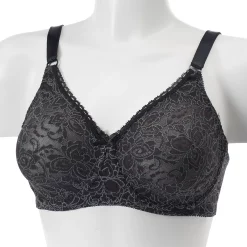 Bali® Lace 'n Smooth Comfort-U Back Full-Figure Bra 3432 -Bali Underwear Discount Store 258494 Black And Gray