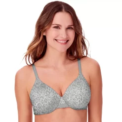 Bali® One Smooth U Smoothing & Concealing Contour Bra 3W11 -Bali Underwear Discount Store 2594799 Leo Print Grey