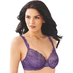 Womens Bali® Lace Desire® Unlined Full Figure Underwire Bra 6543 -Bali Underwear Discount Store 2595151 Purple Vista