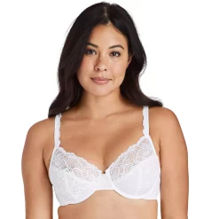 Womens Bali® Lace Desire® Unlined Full Figure Underwire Bra 6543 -Bali Underwear Discount Store 2595151 White