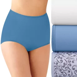 Women's Bali® Skimp Skamp 3-Pack Brief Panty Set DFA633 -Bali Underwear Discount Store 3358233 Spring Blue Asst