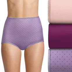 Women's Bali® Skimp Skamp 3-Pack Brief Panty Set DFA633 -Bali Underwear Discount Store 3358233 Venetian Purple Asst