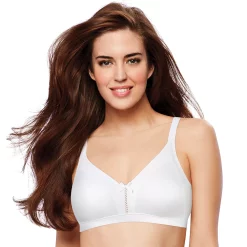 Women's Full Figure Bali® Double Support Smoothing Wireless Bra DF0044 -Bali Underwear Discount Store 3599860 White