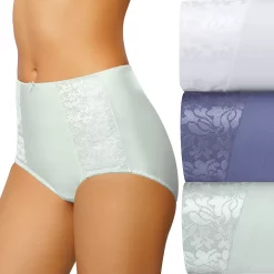 Women's Bali® 3-pack Double Support Brief Panty Set DFDBB3 -Bali Underwear Discount Store 3599867 Chateau Blue Asst