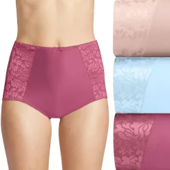 Women's Bali® 3-pack Double Support Brief Panty Set DFDBB3 -Bali Underwear Discount Store 3599867 Gloss Asst