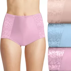 Women's Bali® 3-pack Double Support Brief Panty Set DFDBB3 -Bali Underwear Discount Store 3599867 Gloss Blue Flight Purp