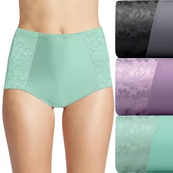 Women's Bali® 3-pack Double Support Brief Panty Set DFDBB3 -Bali Underwear Discount Store 3599867 Purple Shade Asst