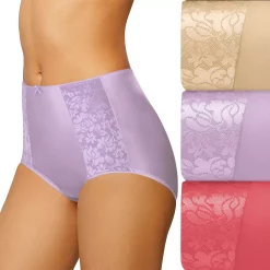 Women's Bali® 3-pack Double Support Brief Panty Set DFDBB3 -Bali Underwear Discount Store 3599867 Soft Taupe Orchid