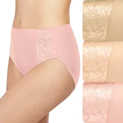 Women's Bali® 3-pack Double Support Hi-Cut Panty Set DFDBH3 -Bali Underwear Discount Store 3599874 Soft Taupe Asst