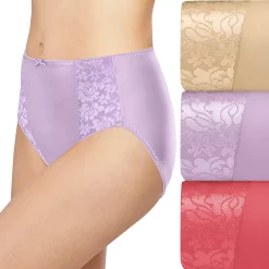 Women's Bali® 3-pack Double Support Hi-Cut Panty Set DFDBH3 -Bali Underwear Discount Store 3599874 Soft Taupe Orchid