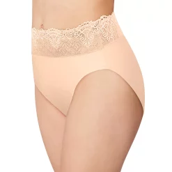 Women's Bali® Passion For Comfort Hi-Cut Panty DFPC62 -Bali Underwear Discount Store 3599886 Sandshell Lace