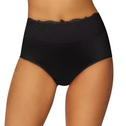 Women's Bali® Passion For Comfort Brief Panty DFPC61 -Bali Underwear Discount Store 3599892 Black Lace