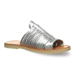 Bearpaw Rosa Women's Leather Slide Sandals -Bali Underwear Discount Store 4991278 Silver