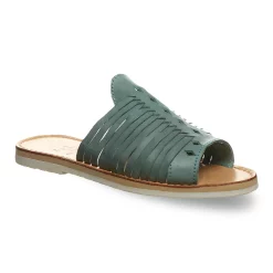 Bearpaw Rosa Women's Leather Slide Sandals -Bali Underwear Discount Store 4991278 Turquoise