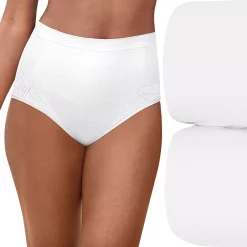 Women's Bali® Comfort Revolution® 2-Pack Firm Control Brief Panty Set DF0048 -Bali Underwear Discount Store 5612766 White Pack