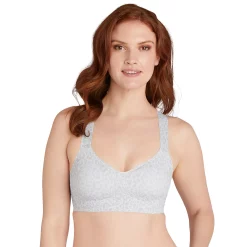 Bali® Comfort Revolution Easylite Racerback Breathable Wireless Bra DF3499 -Bali Underwear Discount Store 5744333 Leo Print Grey