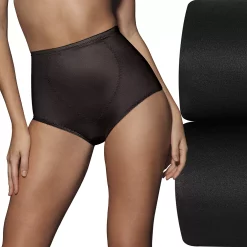 Women's Bali® 2-Pack Firm Control Tummy Panel Shaping Brief Panty Set X710 -Bali Underwear Discount Store 675047 Black