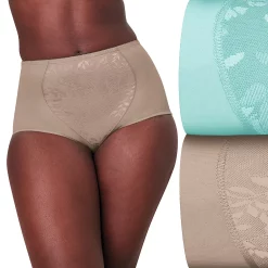 Women's Bali® 2-Pack Firm Control Tummy Panel Shaping Brief Panty Set X710 -Bali Underwear Discount Store 675047 Evening Blush Spearmin