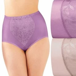 Women's Bali® 2-Pack Firm Control Tummy Panel Shaping Brief Panty Set X710 -Bali Underwear Discount Store 675047 Greenhouse Lavender Pk