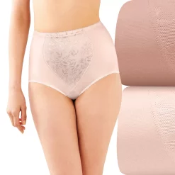 Women's Bali® 2-Pack Firm Control Tummy Panel Shaping Brief Panty Set X710 -Bali Underwear Discount Store 675047 Misted Rose Jacquard