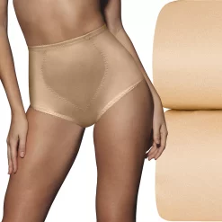 Women's Bali® 2-Pack Firm Control Tummy Panel Shaping Brief Panty Set X710 -Bali Underwear Discount Store 675047 Nude