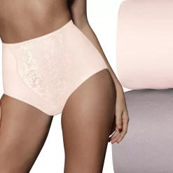 Women's Bali® 2-pack Light Control Lace Shaping Brief Panty Set X372 -Bali Underwear Discount Store 675053 Warm Steel Pink Bliss